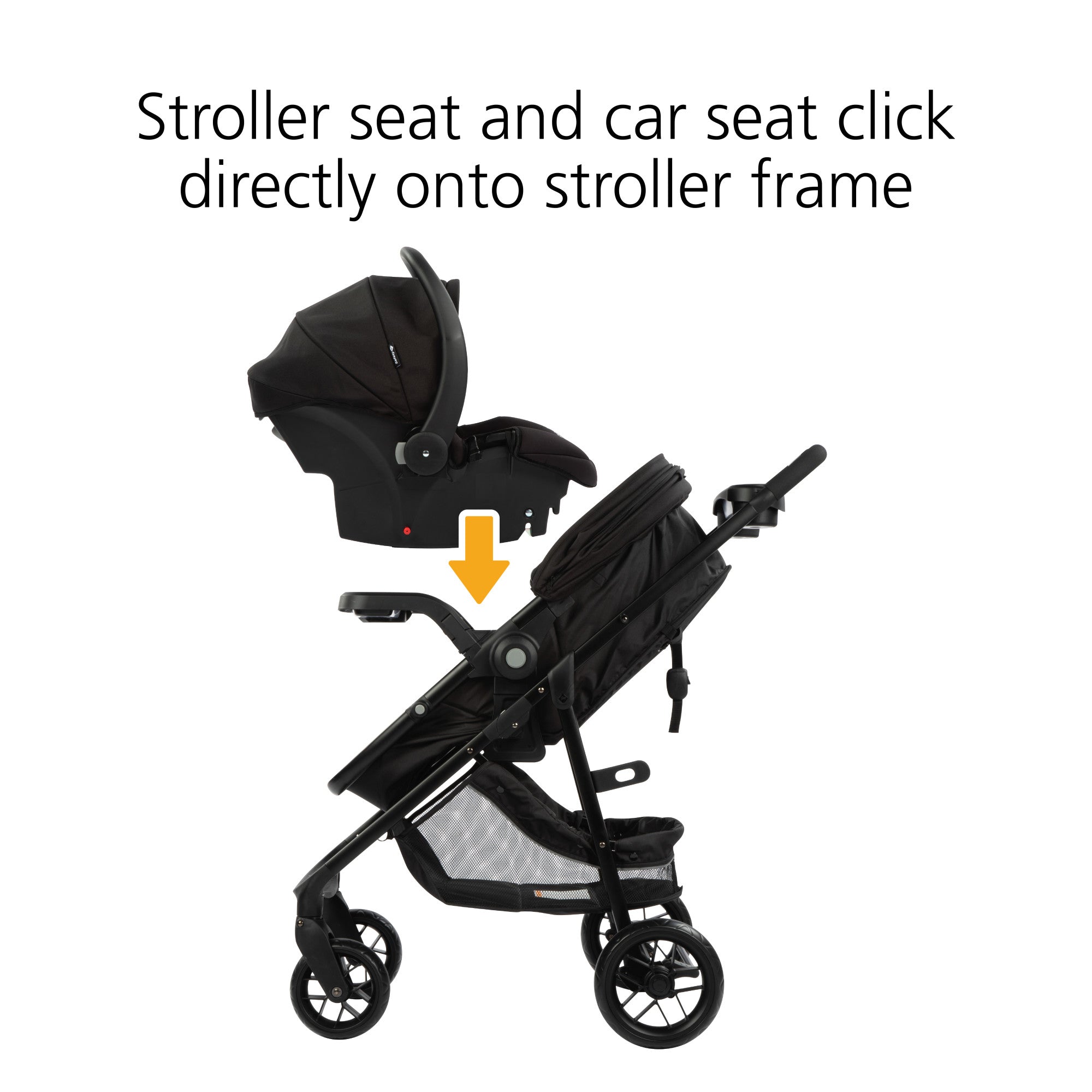 Grow and Go™ Flex 8-in-1 Travel System - stroller seat and car seat click directly onto stroller frame