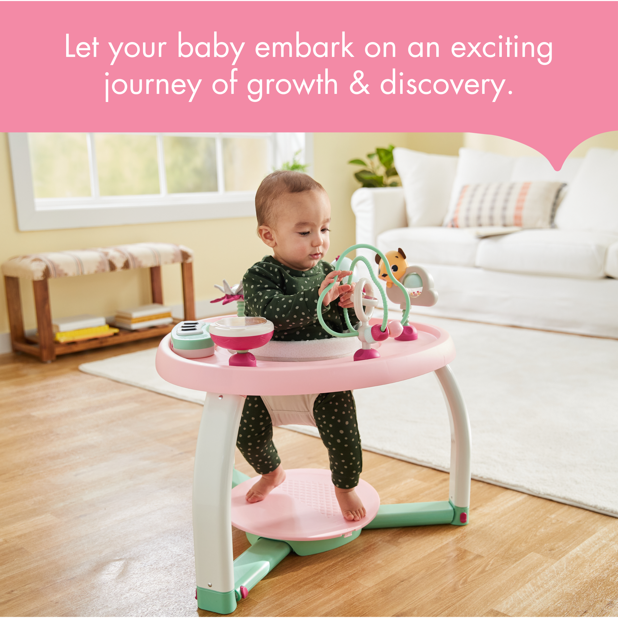 Tiny Love 5-in-1 Here I Grow Stationary Activity Center - the baby balance board helps little ones strengthen their legs & feet through movement
