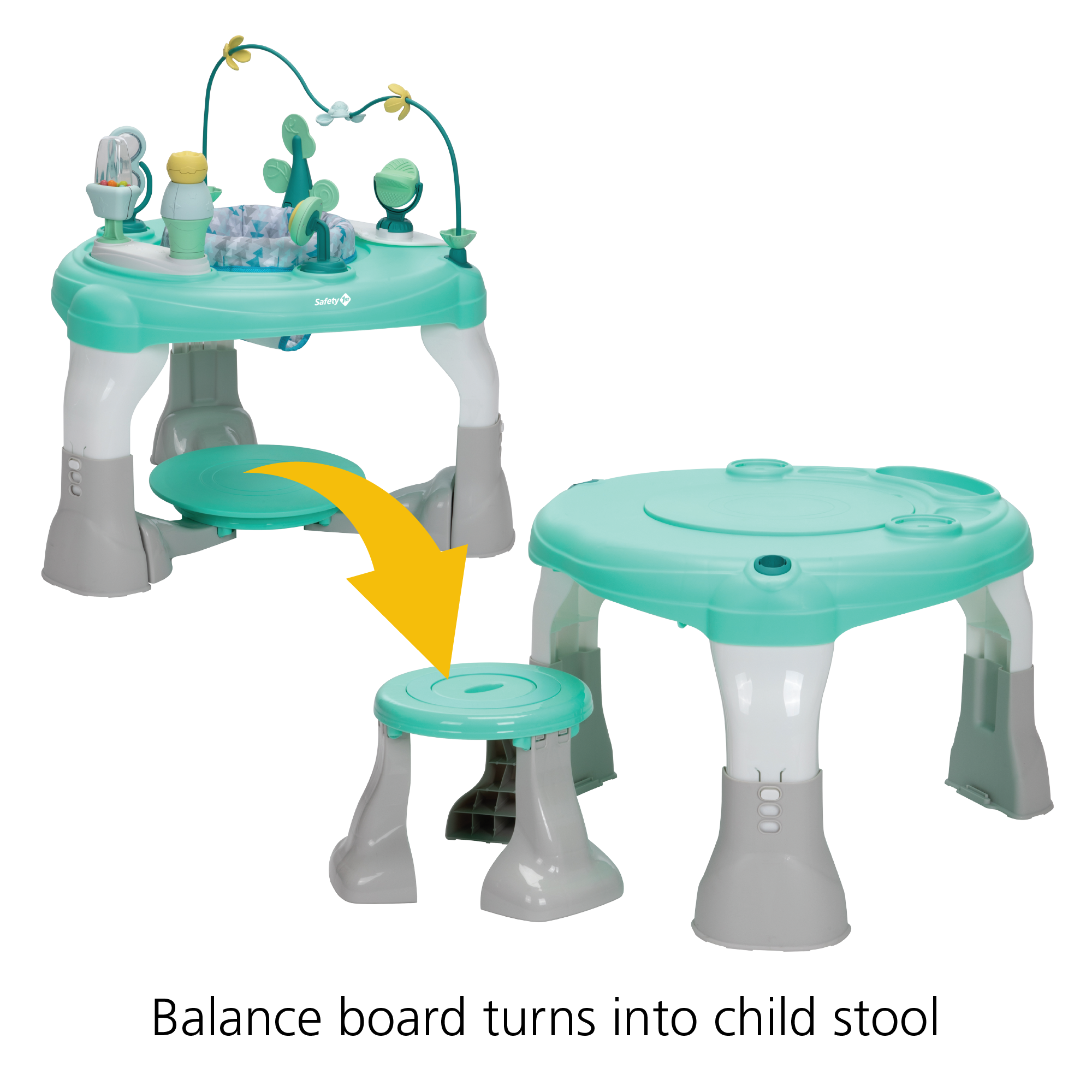 Balance board turns into child stool