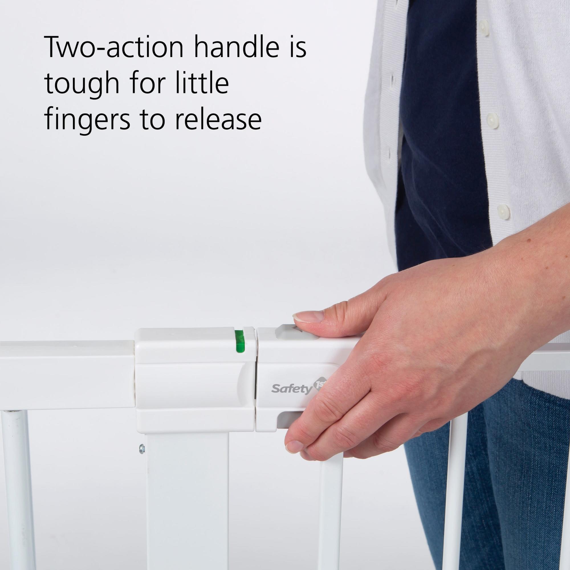 Two-Action handle is tough for little fingers to release