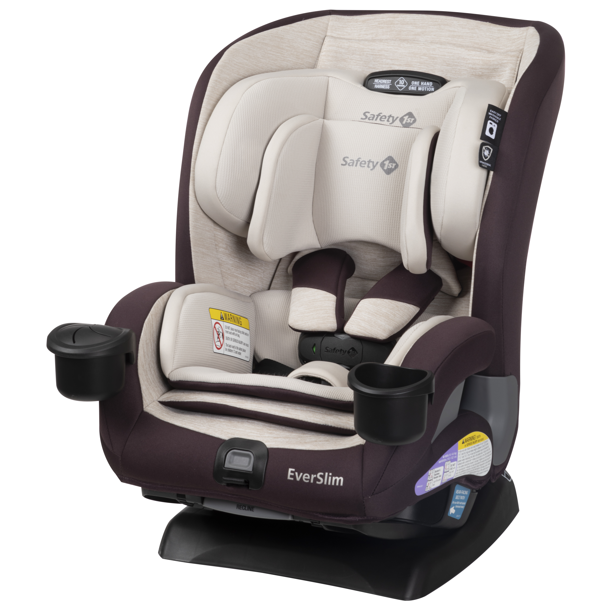 EverSlim 4-Mode All-in-One Convertible Car Seat - 4 modes of use: rear-facing 5-40 lbs., belt-positioning booster 22-65 lbs., forward-facing 22-65 lbs., backless booster 40-100 lbs.