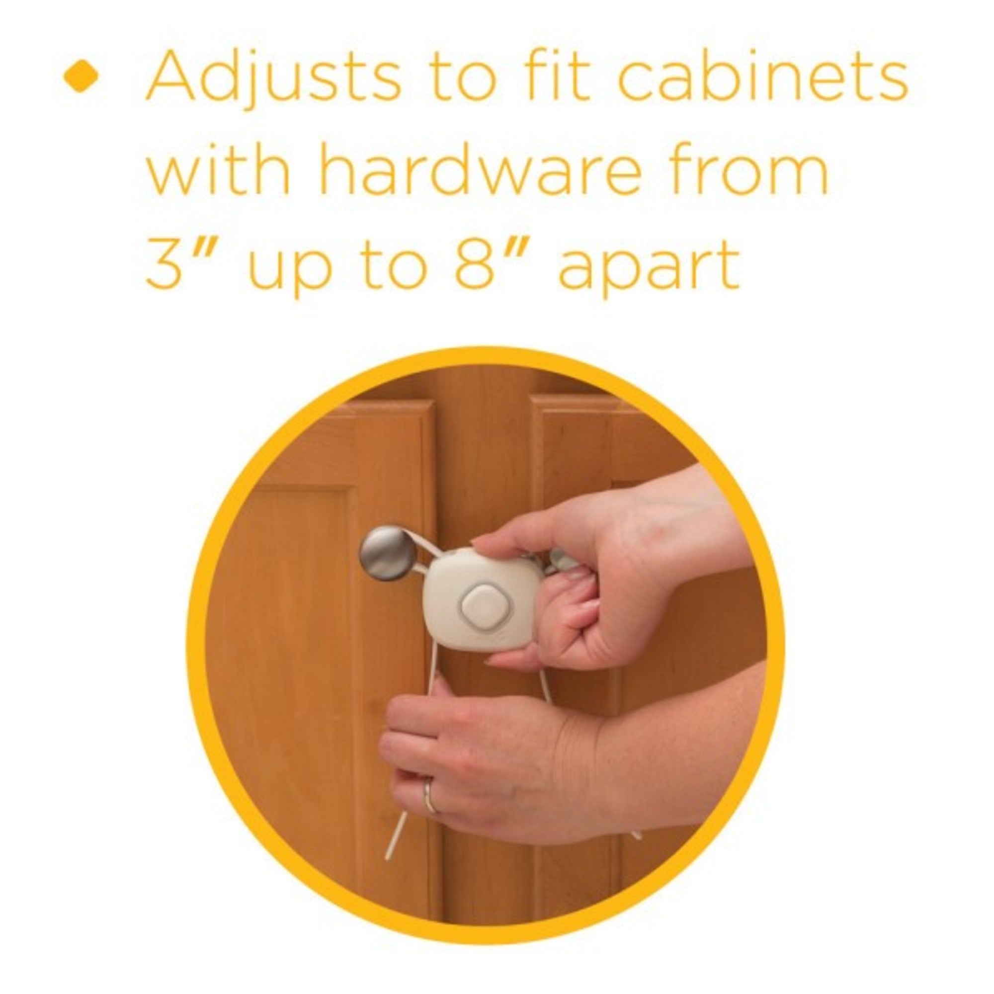 Adjust to fit cabinets with hardware from 3 inches to 8 inches apart