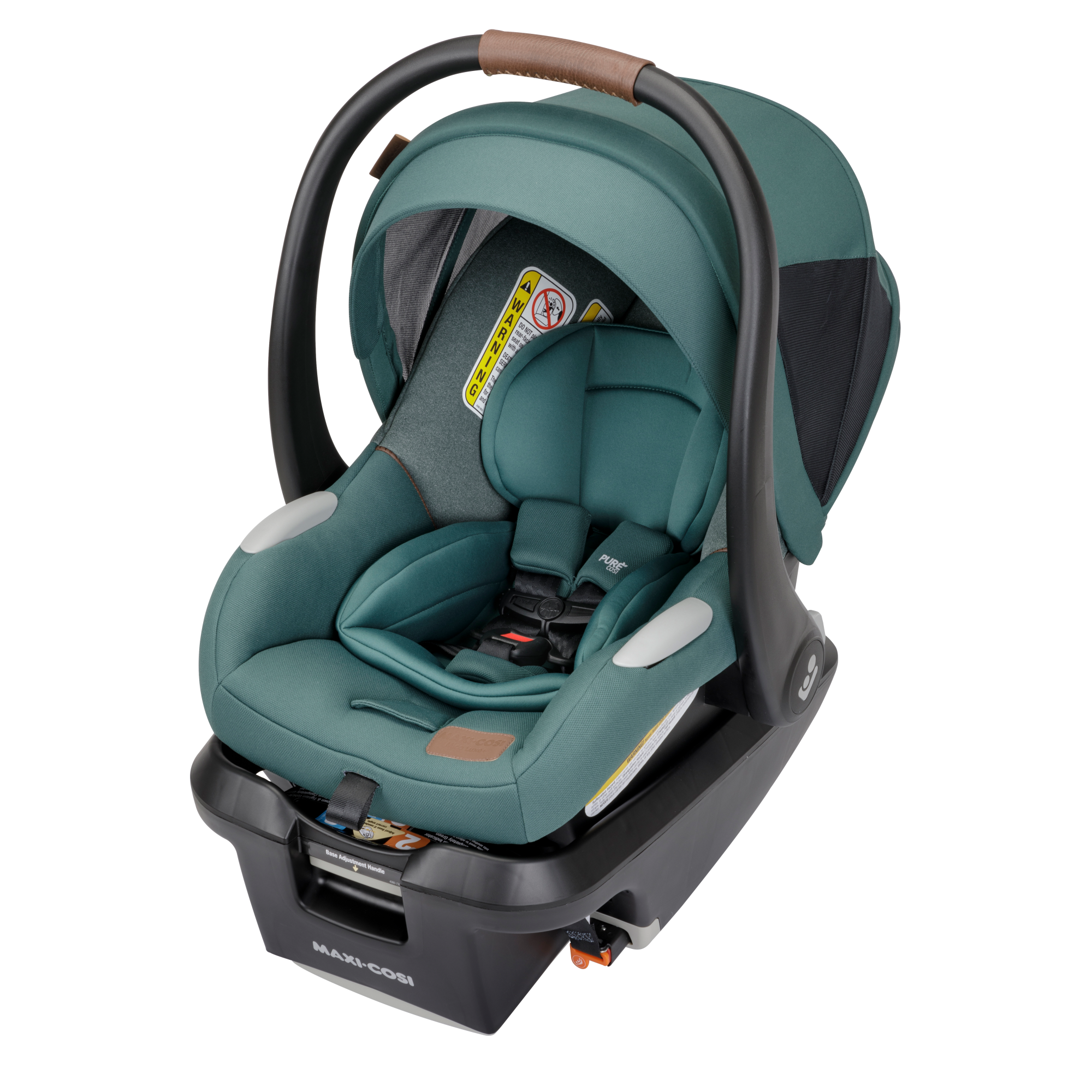 Mico™ Luxe+ Infant Car Seat - Essential Green - 45 degree angle view of left side