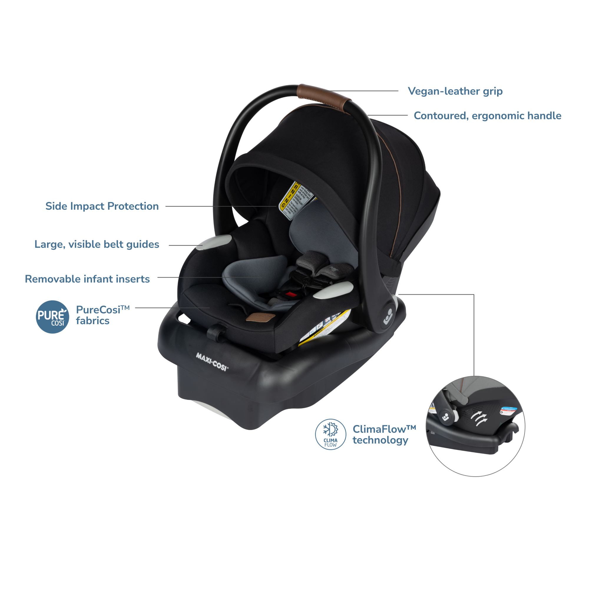 Mico™ Luxe Infant Car Seat - mother and father carrying baby in car seat