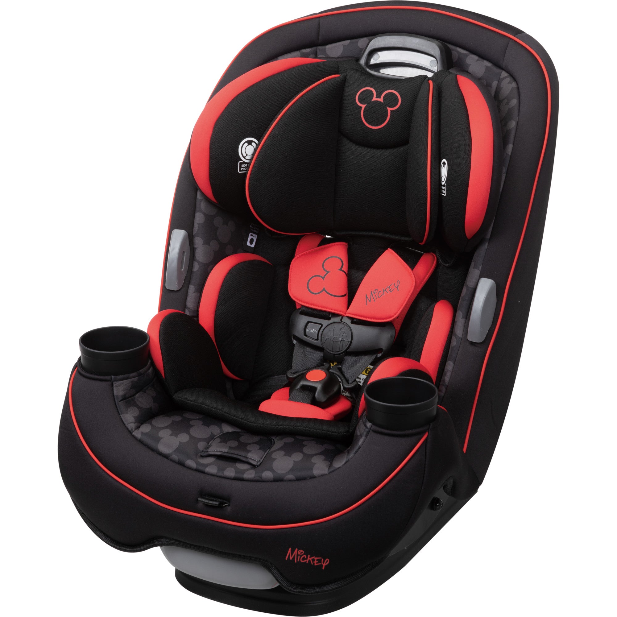 Disney Baby Grow and Go™ All-in-One Convertible Car Seat - the car seat built to GROW for extended use through 3 stages: rear-facing 5-40 lbs., 19"-40"; forward-facing 22-65 lbs., 29"-49"; Belt-positioning booster 40-100 lbs., 43"-52"