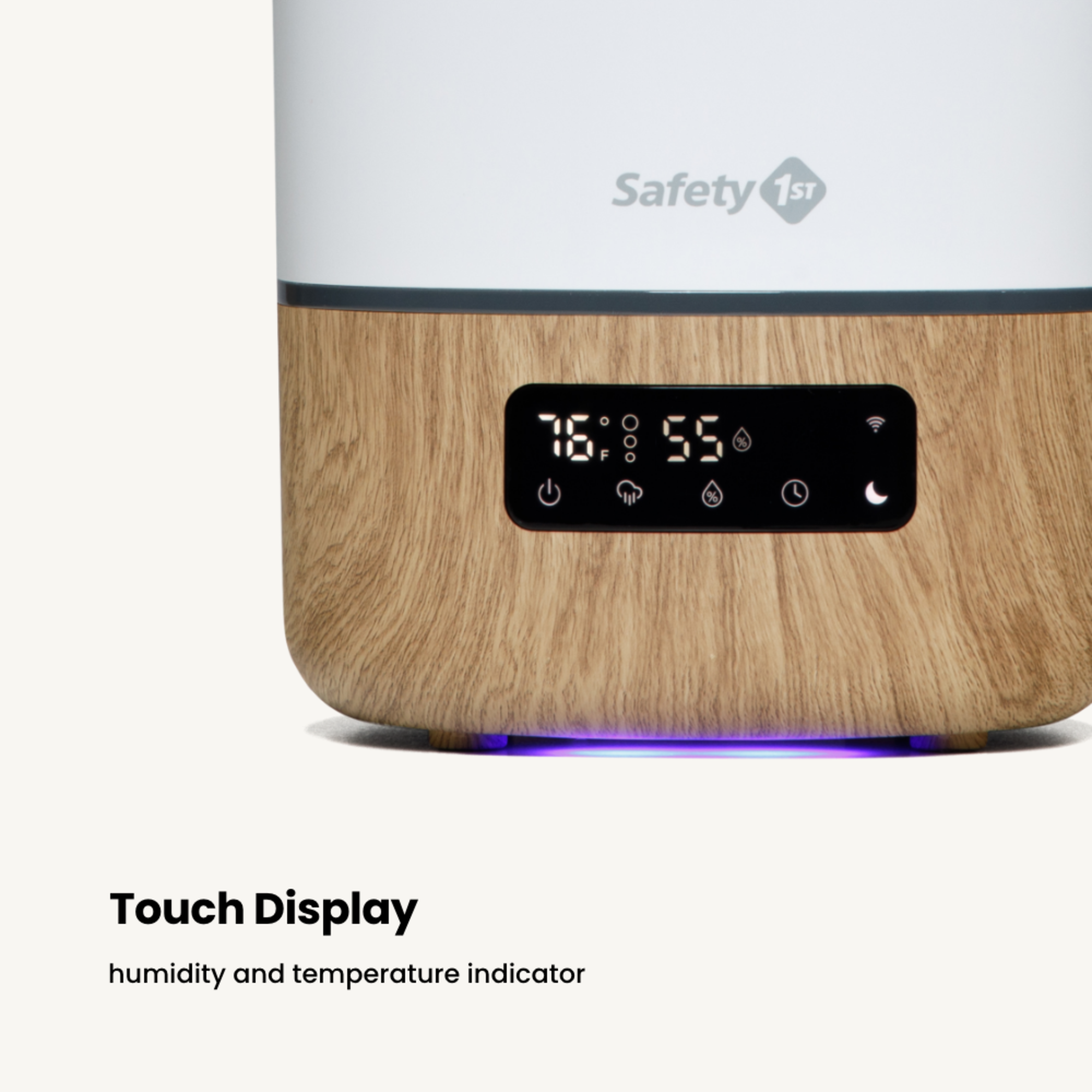 Shows suite of Connected Nursery products - Add to Your Connected Suite - Soother, Under Crib Light, Dual Outlet, Humidifier & WiFi Baby Monitor