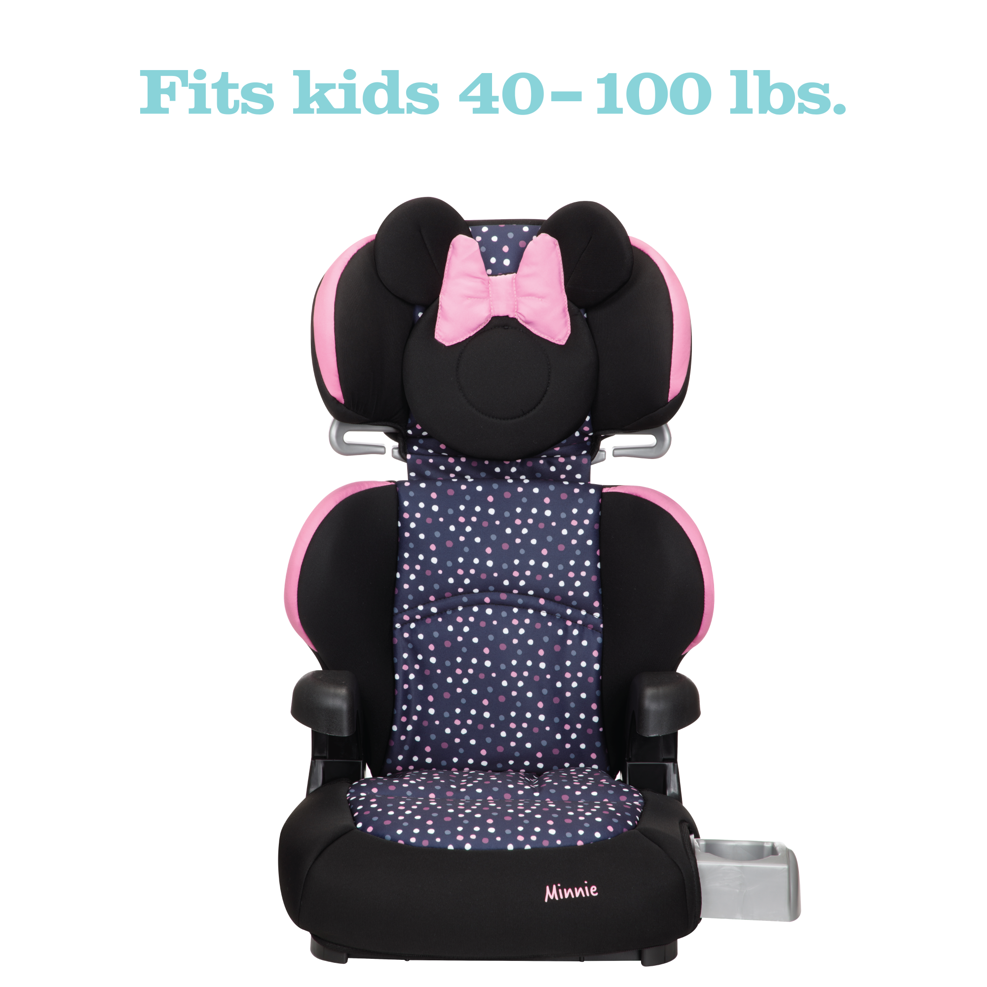 Disney Baby Pronto!™ Belt-Positioning Booster Car Seat - Minnie Dot Party - 45 degree angle view of left side