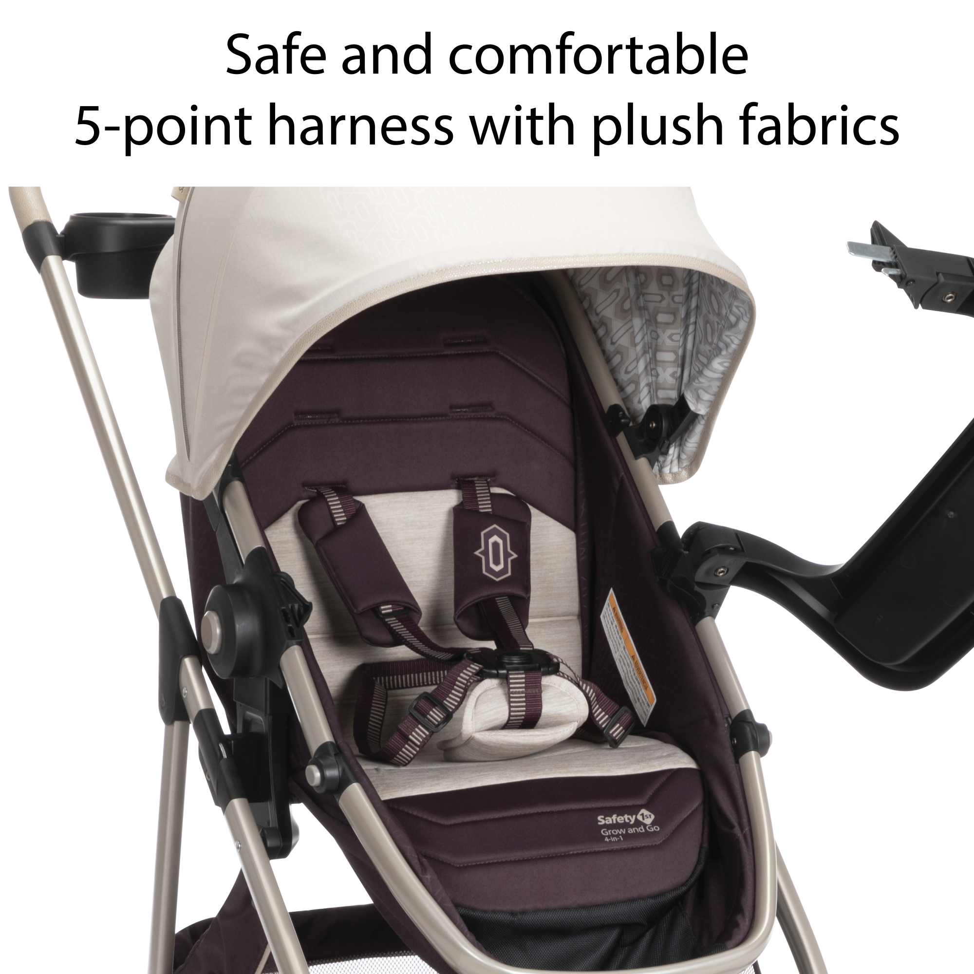 Deluxe Grow and Go™ Flex 8-in-1 Travel System - super-sized canopy with peek-a-boo window