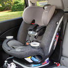 Seat protector with storage goes under car seat