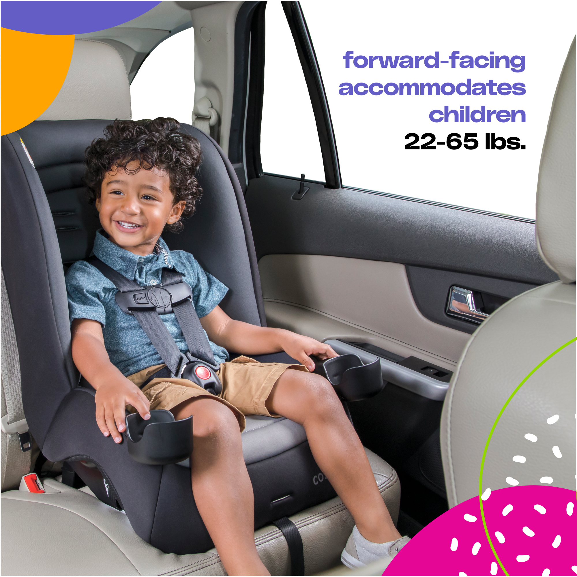 Cosco MightyFit LX Convertible Car Seat - forward-facing accommodates children 22-65 lbs.