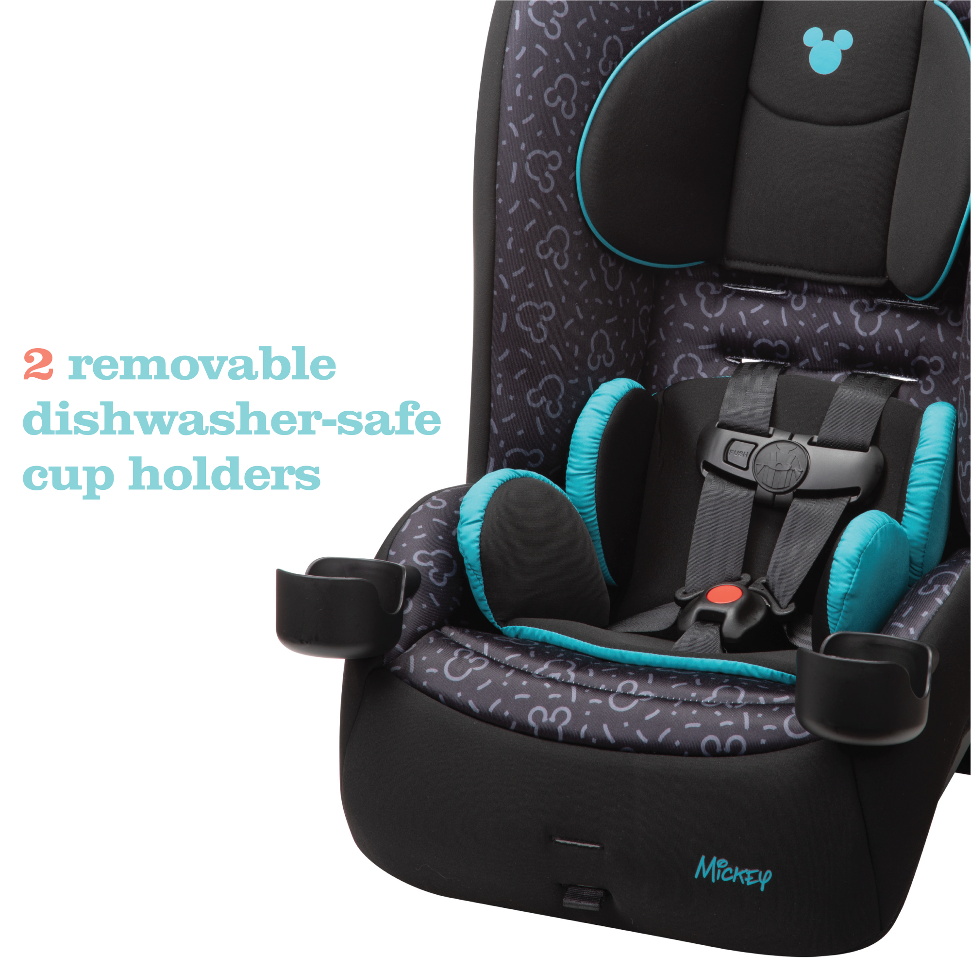 Disney Baby Jive 2-in-1 Convertible Car Seat - 2 removable dishwasher-safe cup holders