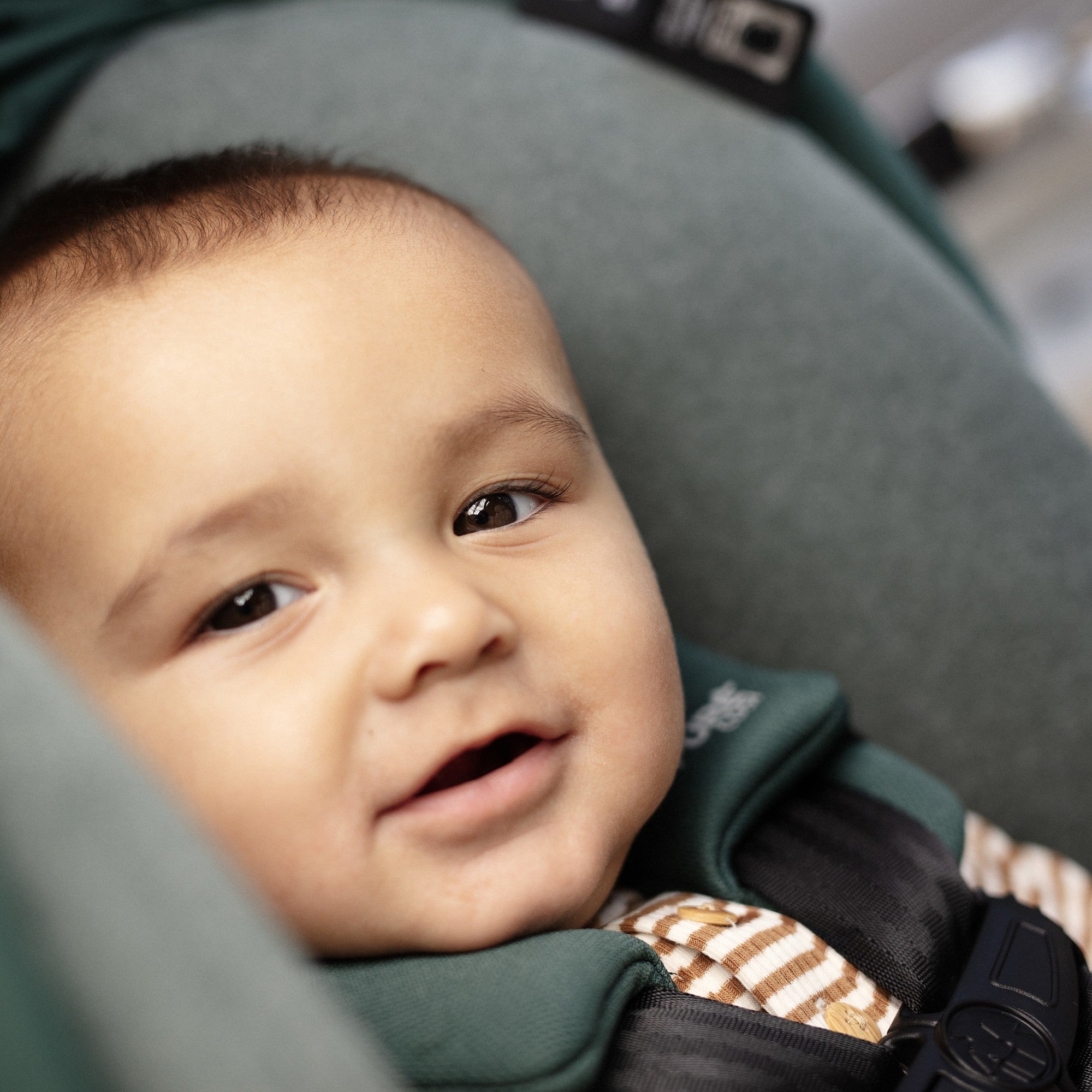 Mico™ Luxe+ Infant Car Seat - close up of baby in car seat