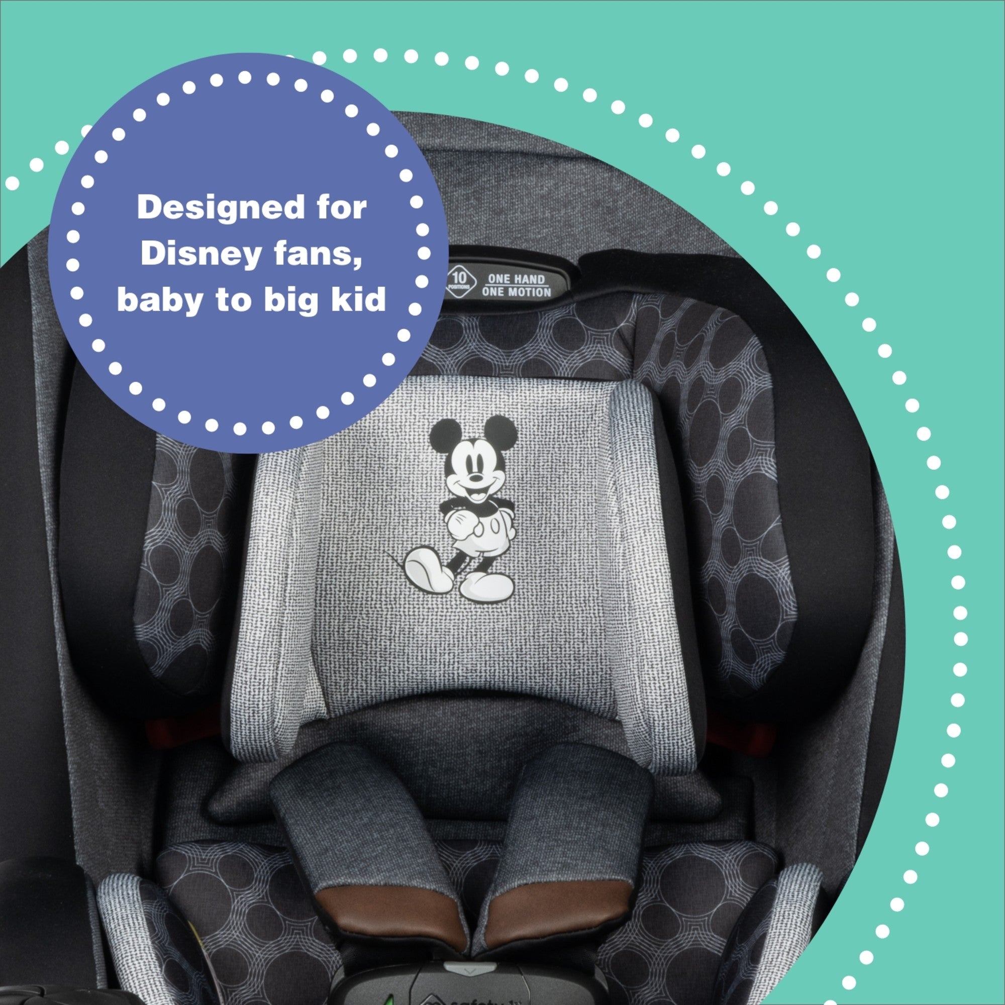 Disney Baby EverSlim All-in-One Convertible Car Seat - designed for Disney fans, baby to big kid