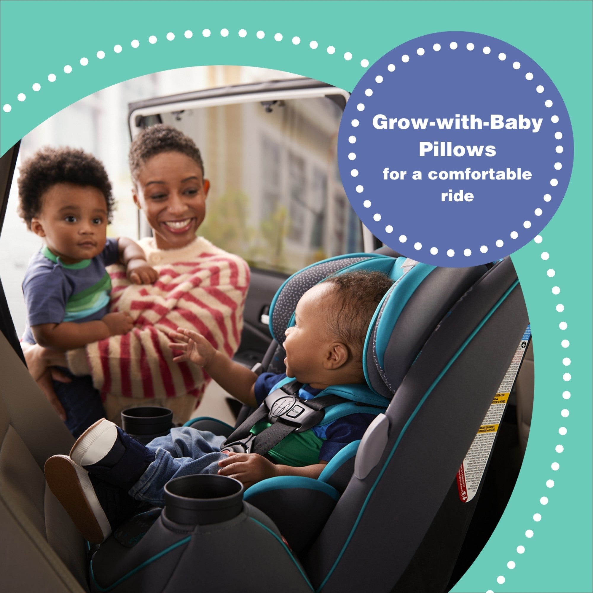 Disney Baby Grow and Go™ All-in-One Convertible Car Seat - QuickFit Harness for easy adjustment of both harness and headrest in 1 simple step