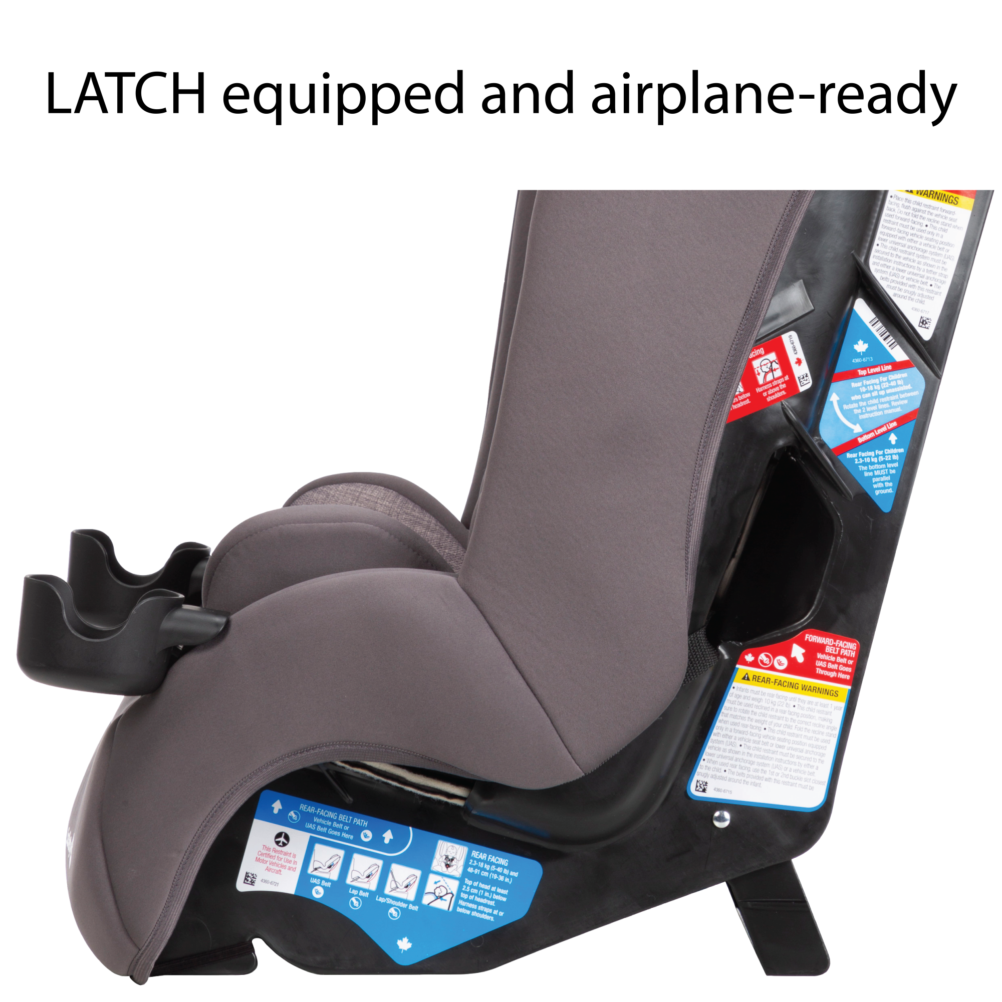 Jive 2-in-1 Convertible Car Seat - LATCH equipped and airplane-ready