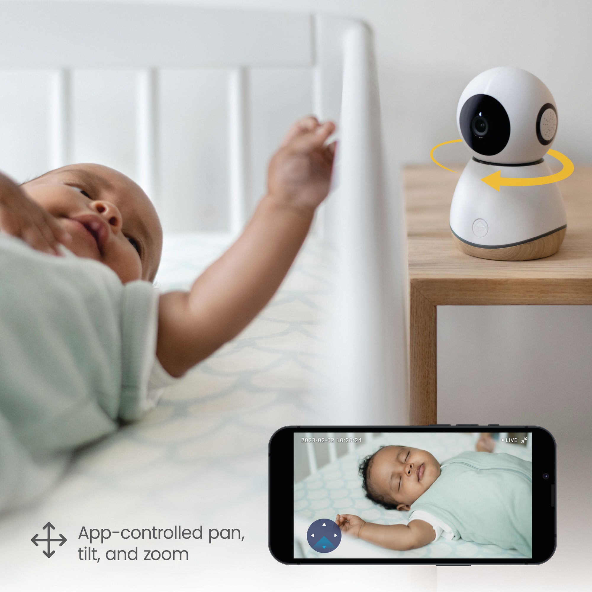 360° Smart Baby Monitor - tabletop or wall mounted (hardware included)