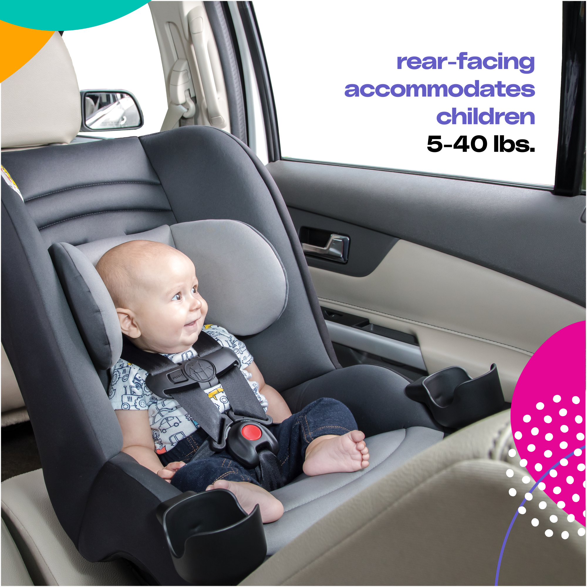 Cosco MightyFit LX Convertible Car Seat - rear-facing accommodates children 5-40 lbs.