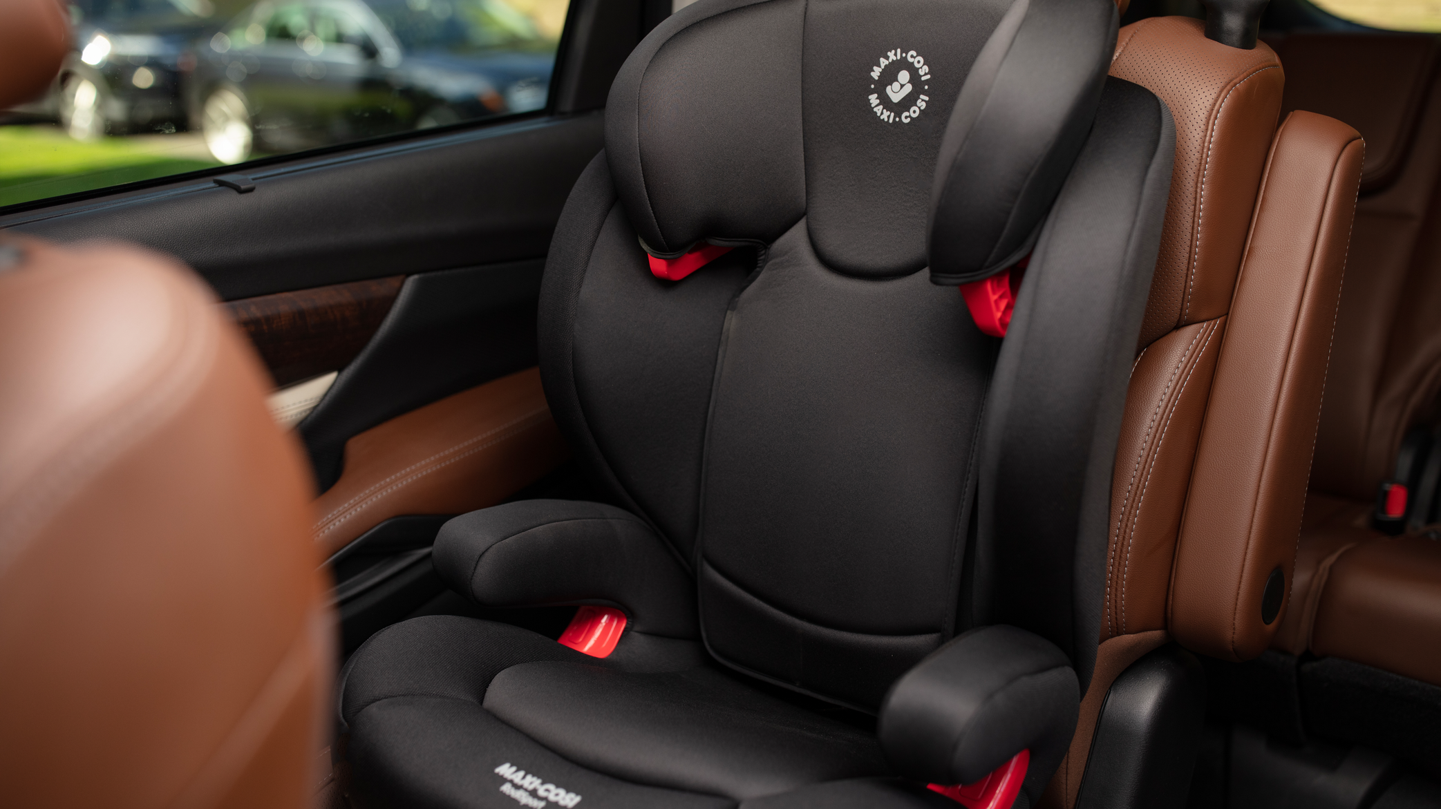 booster seat installed in car