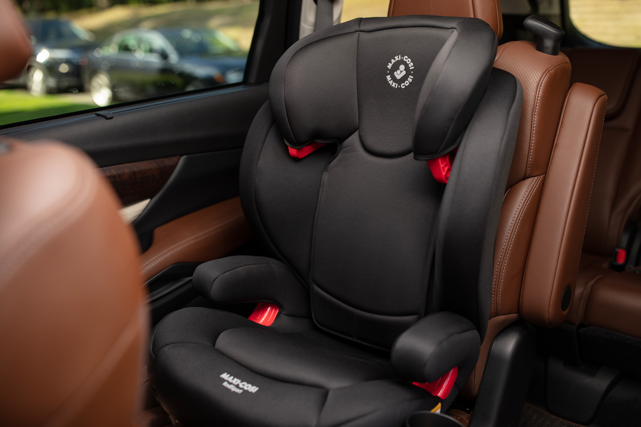 booster seat installed in car