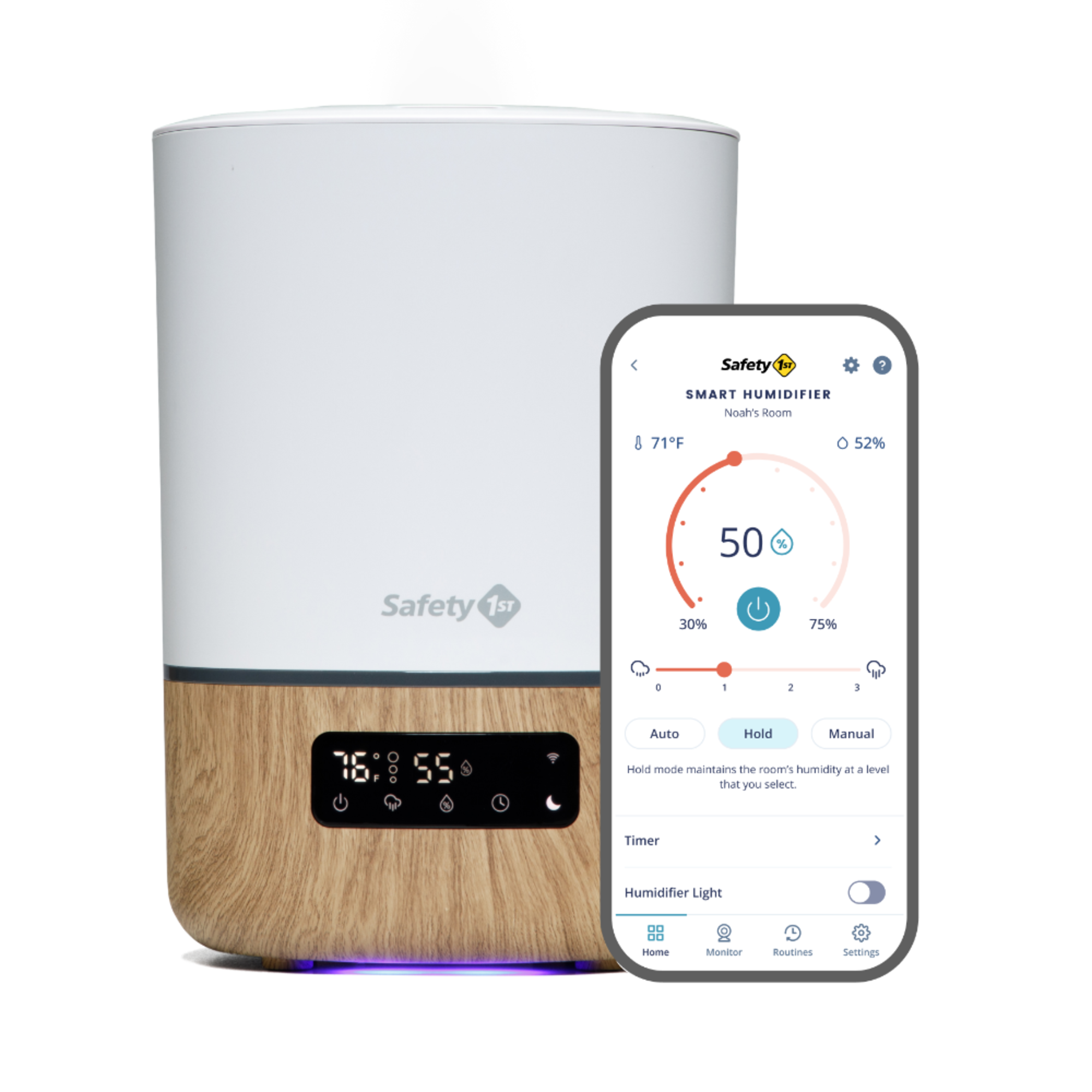 Smart Humidifier - touch display - humidity and temperature indicator