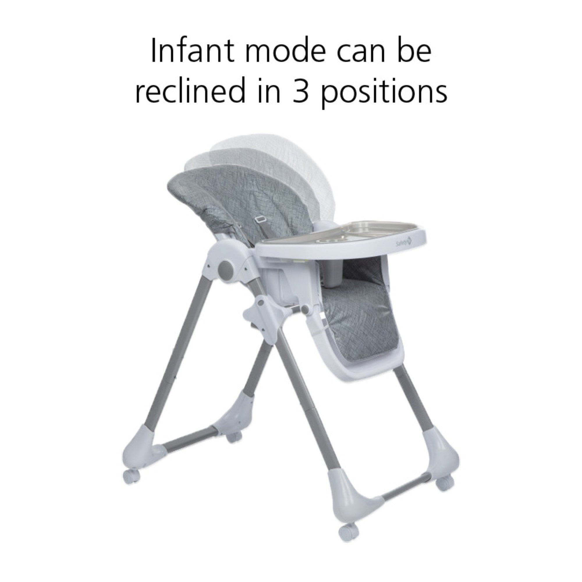 Infant mode can be reclined in 3 positions