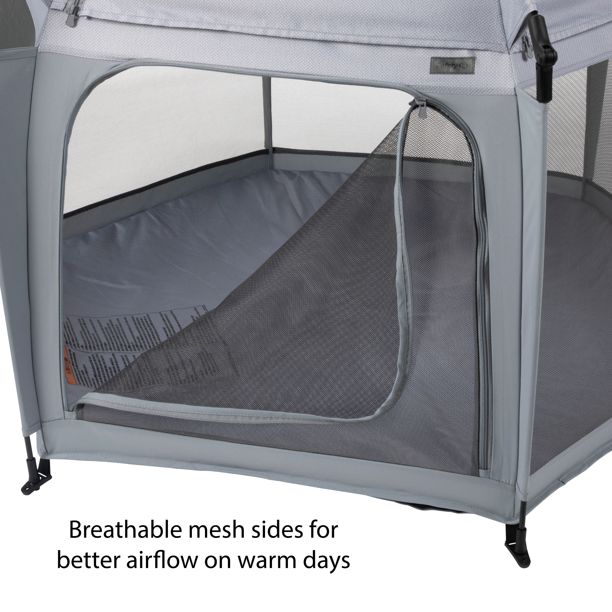 InstaPop Dome Play Yard - breathable mesh sides for better airflow on warm days