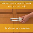 Flexible surface hides functional buttons in plain sight. Simple One-Hand operation