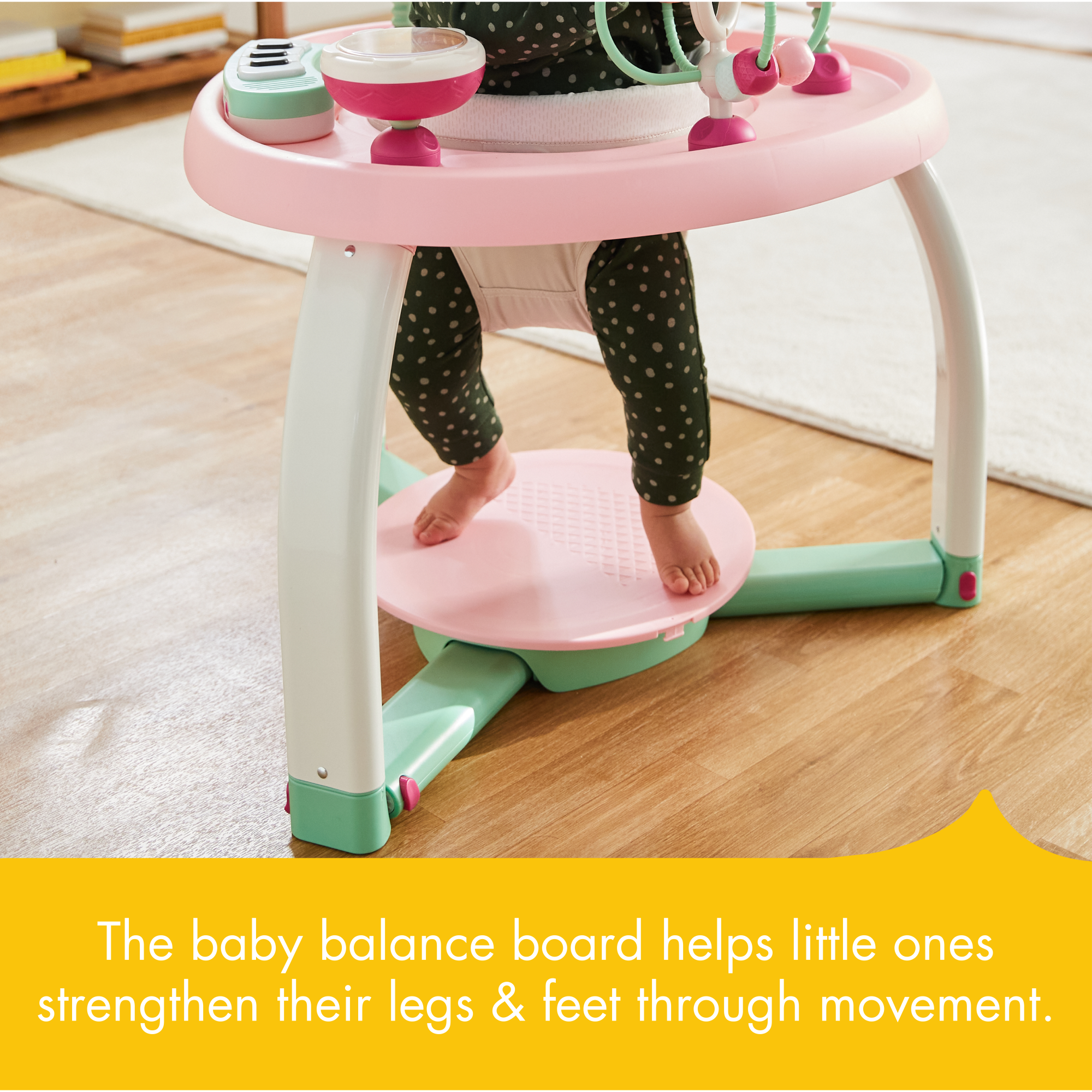 Tiny Love 5-in-1 Here I Grow Stationary Activity Center - the baby balance board helps little ones strengthen their legs & feet through movement