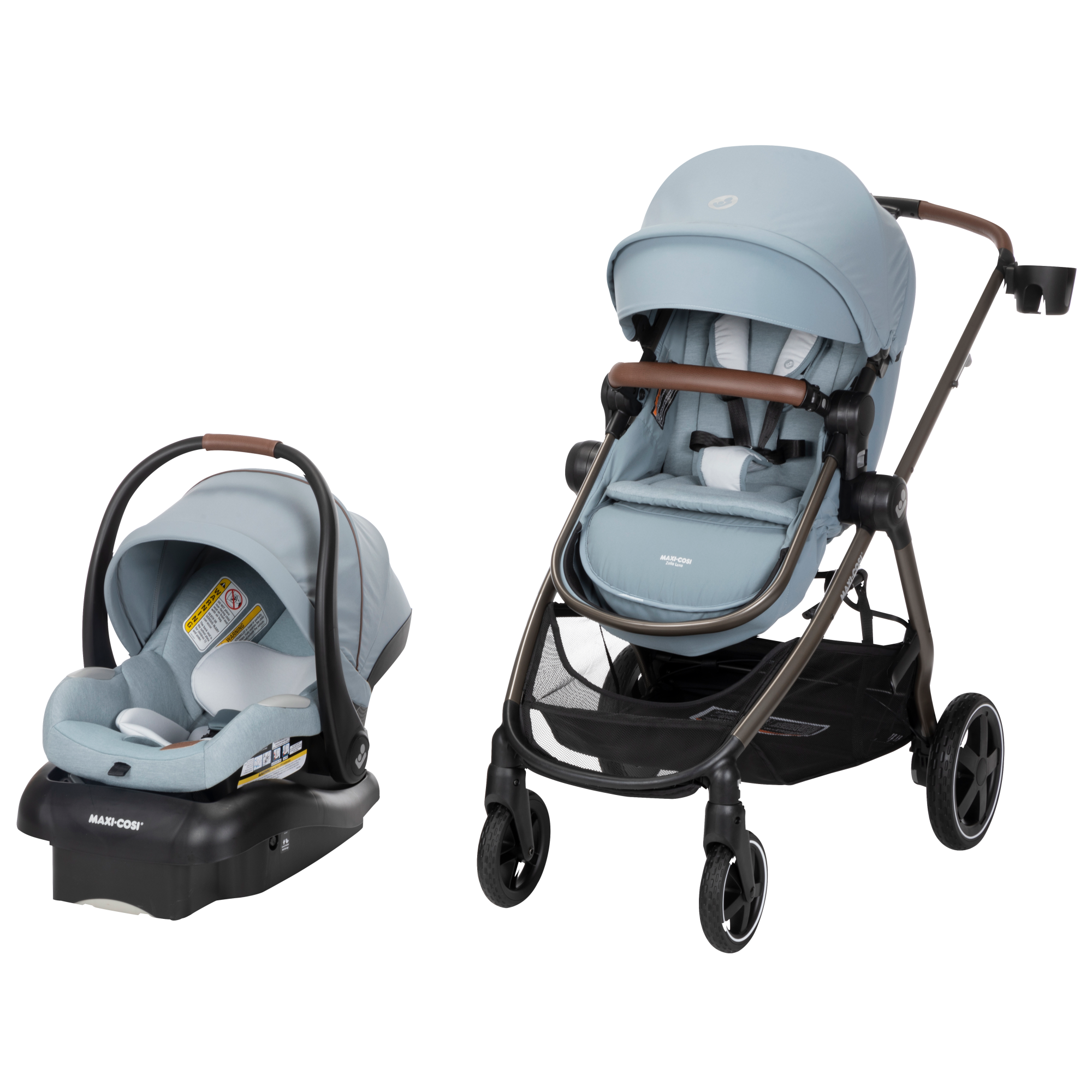 Zelia™² Luxe 5-in-1 Modular Travel System - New Hope Grey - 45 degree angle view of left side