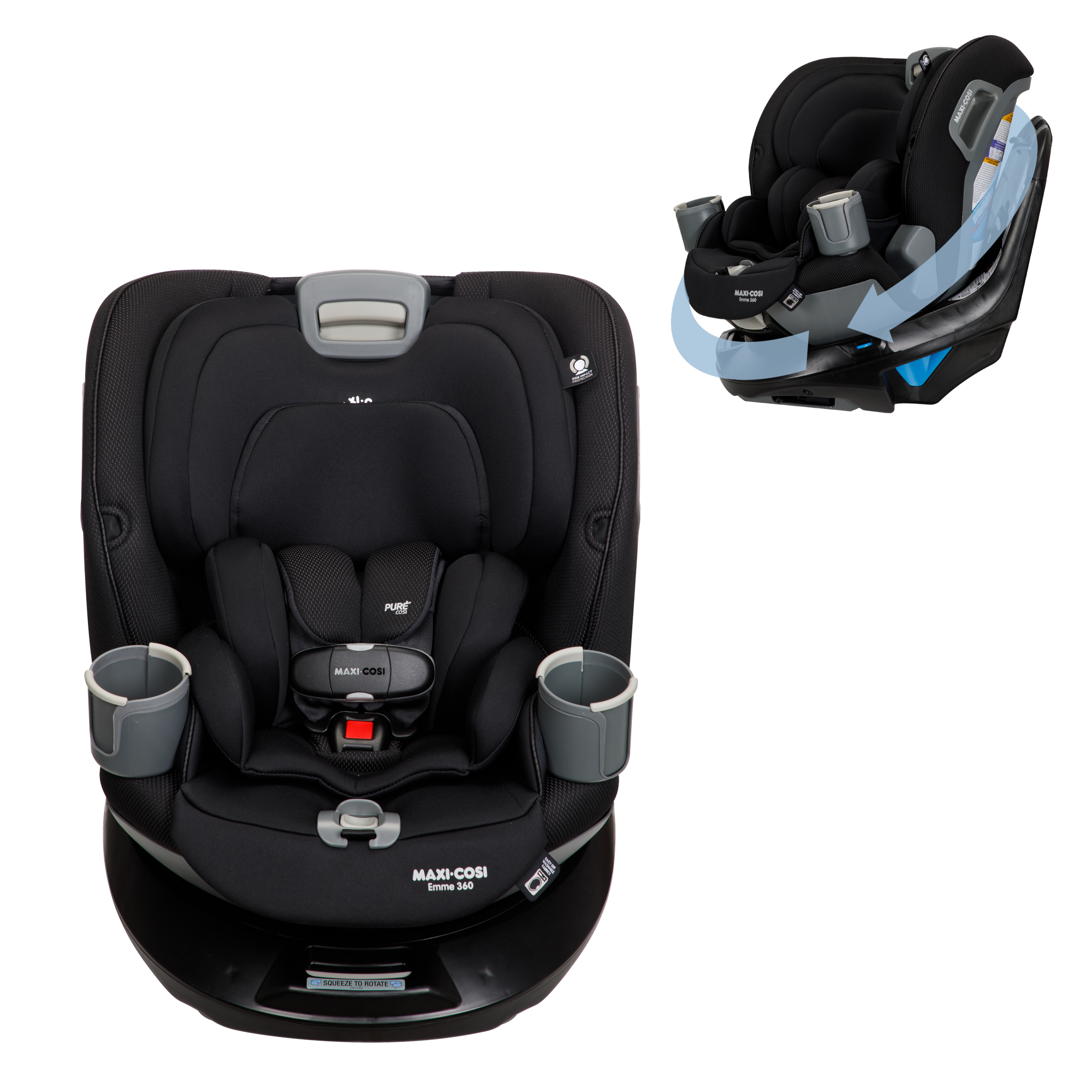 Emme 360™ Rotating All-in-One Convertible Car Seat - Midnight Black