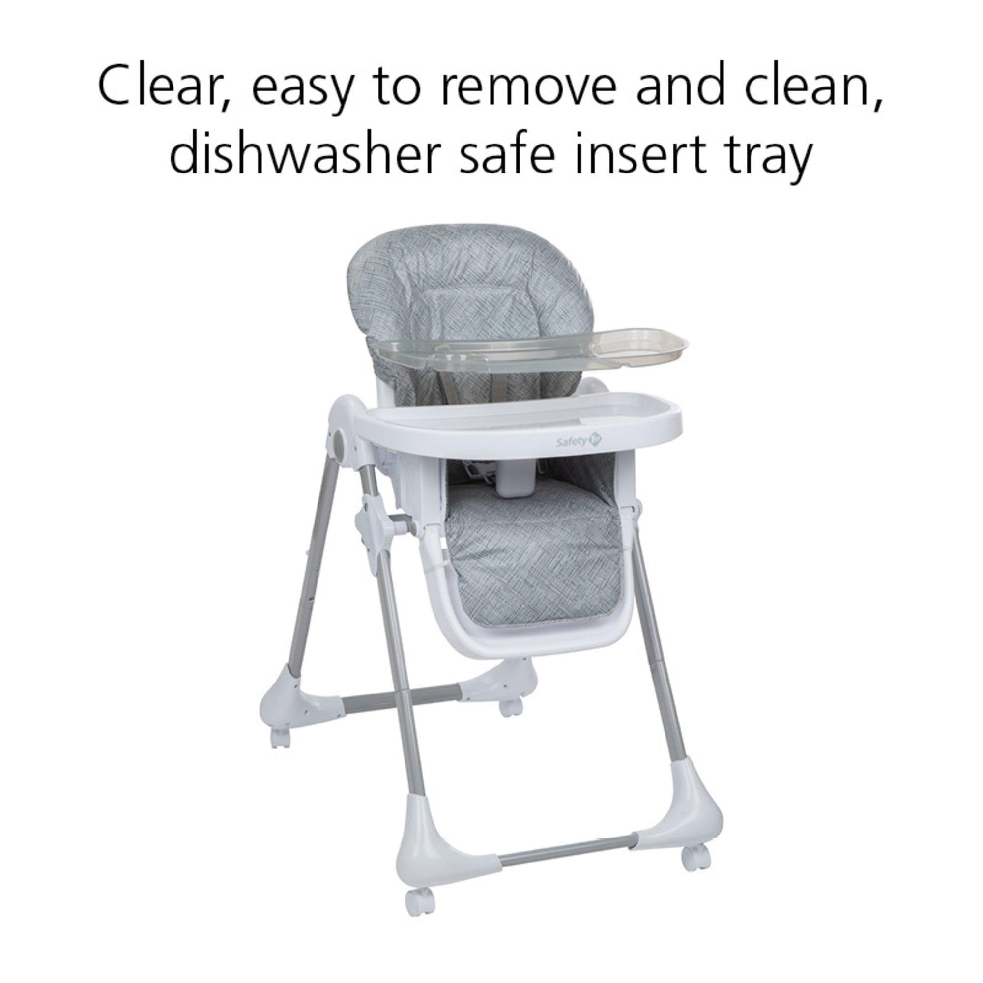 Clear, easy to remobve and clean, dishwasher safe insert tray