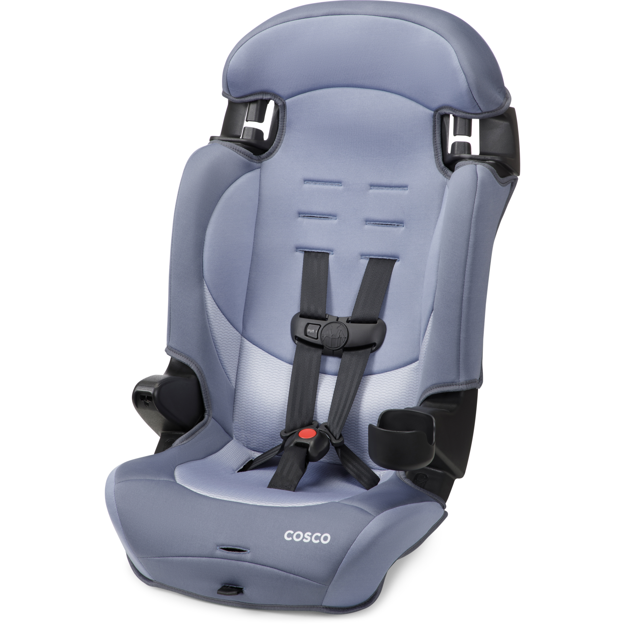 CoscoKids Finale DX 2-in-1 Booster Car Seat - Organic Waves - 45 degree angle view of left side