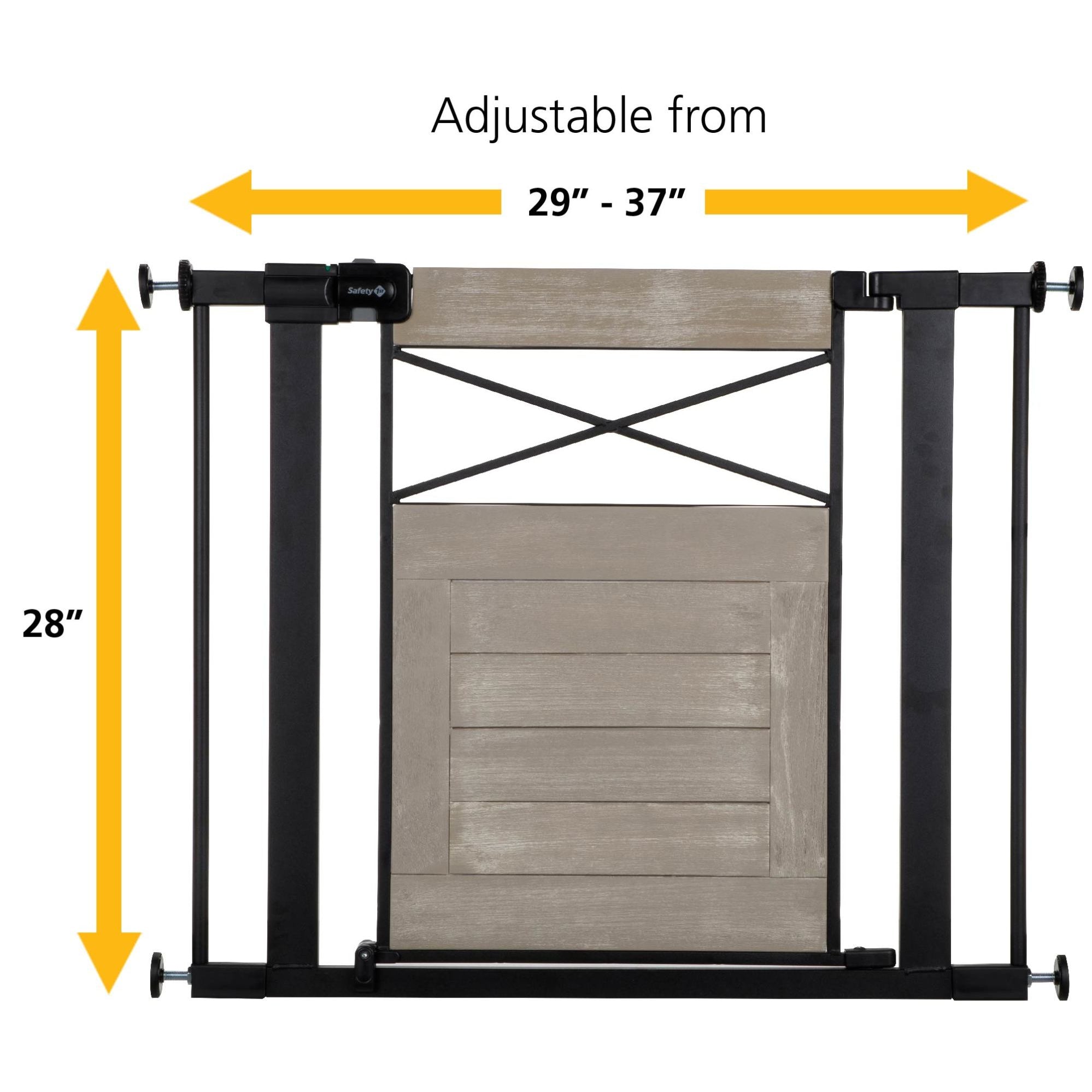 Farmhouse Walk-Through Gate (Grey) - with adjustable from 29" - 37"; height 28"