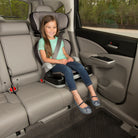 Store 'n Go Sport Booster Car Seat - Telluride - girl sliding out tray