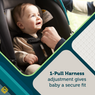 OnBoard LT Infant Car Seat - 1-pull harness adjustment gives baby a secure fit