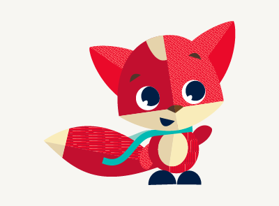 Red fox cartoon character
