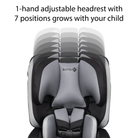 Boost-and-Go All-in-One Harness Booster Car Seat - 1-hand adjustable headrest with 7 positions grows with your child