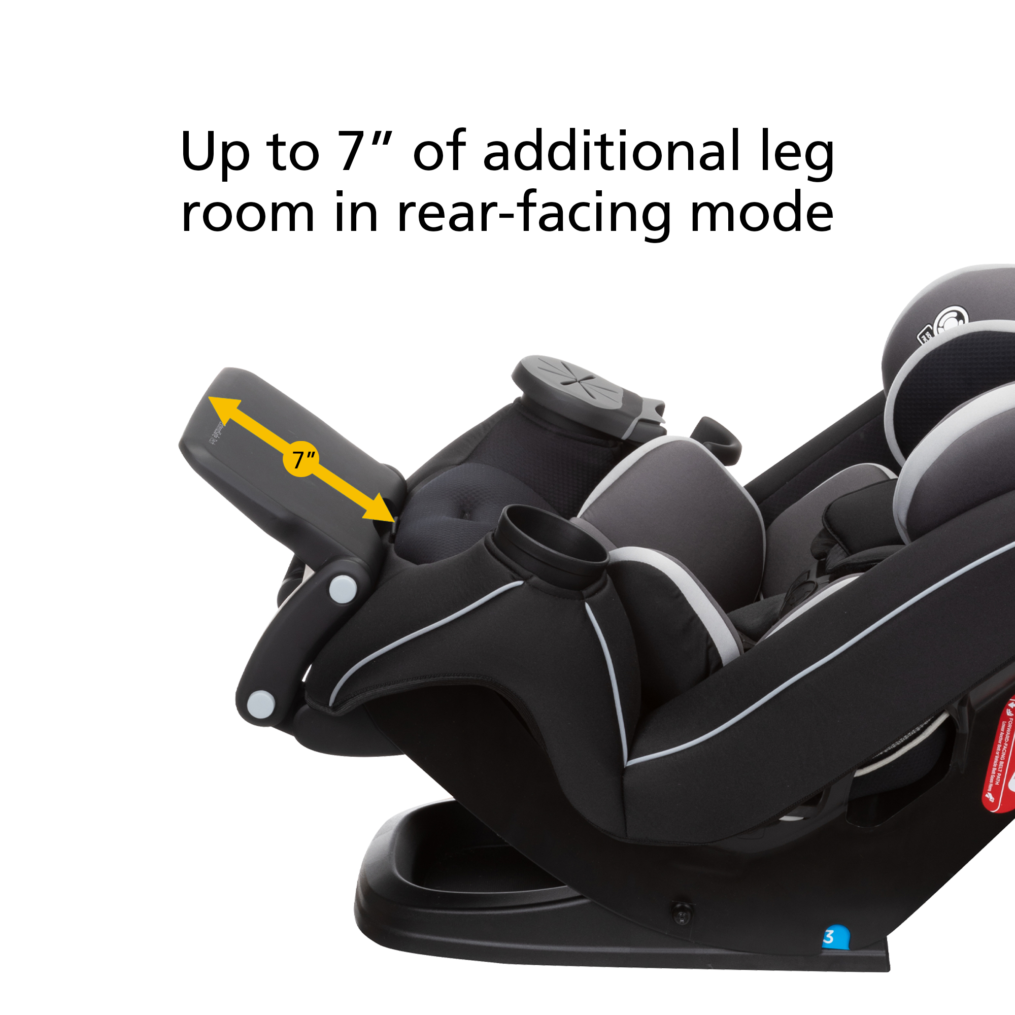 Grow and Go™ Extend 'n Ride LX - Up to 7" of additional leg room in rear-facing mode