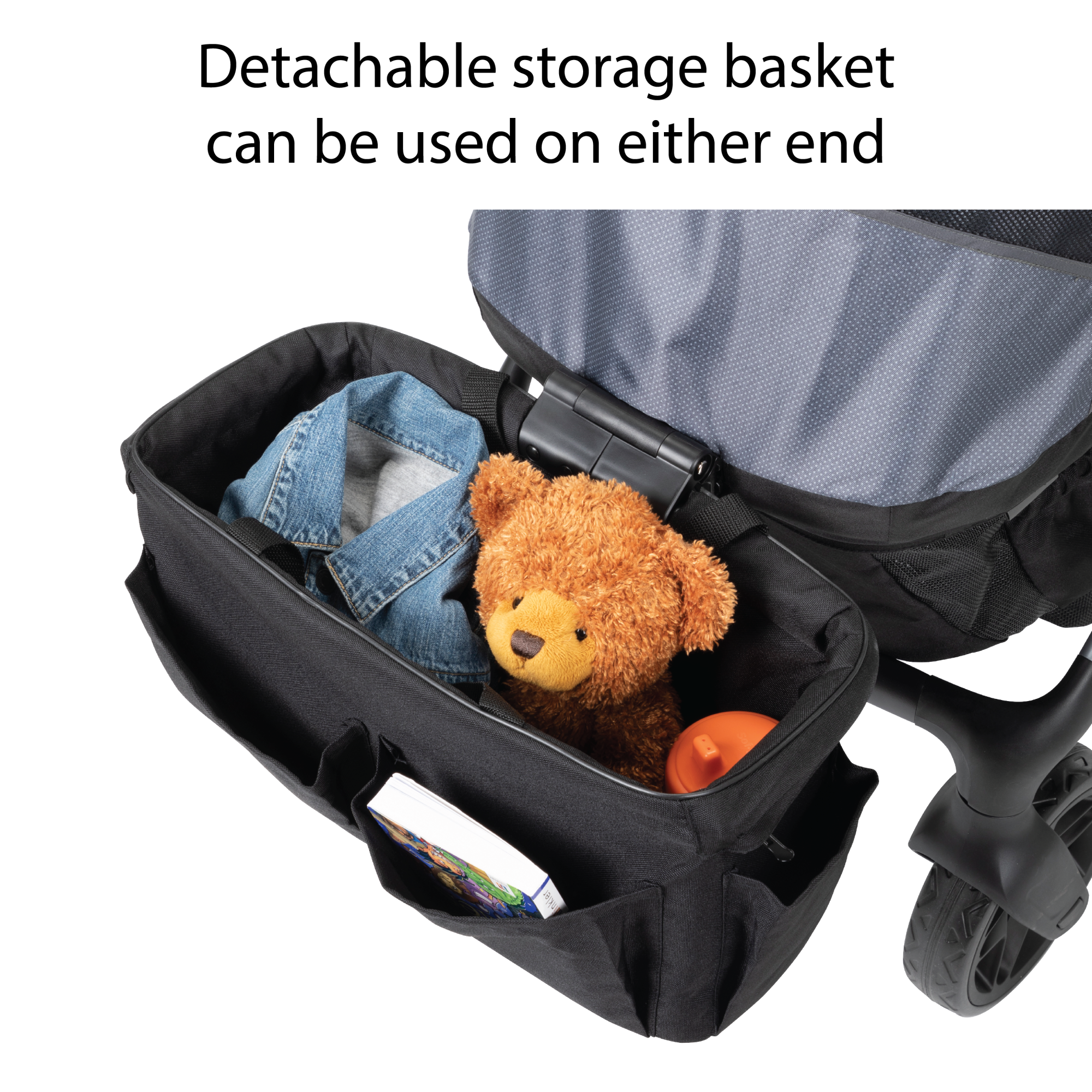 Summit Wagon Stroller - detachable storage basket can be used on either end