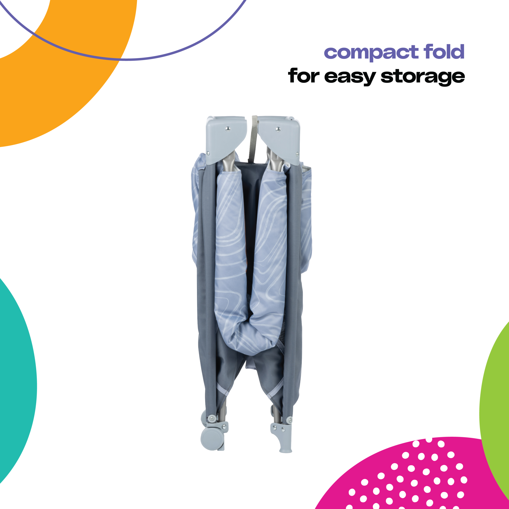 Cosco Kids™ Rocking Bassinet with Play Yard DLX - Organic Waves - compact fold for easy storage