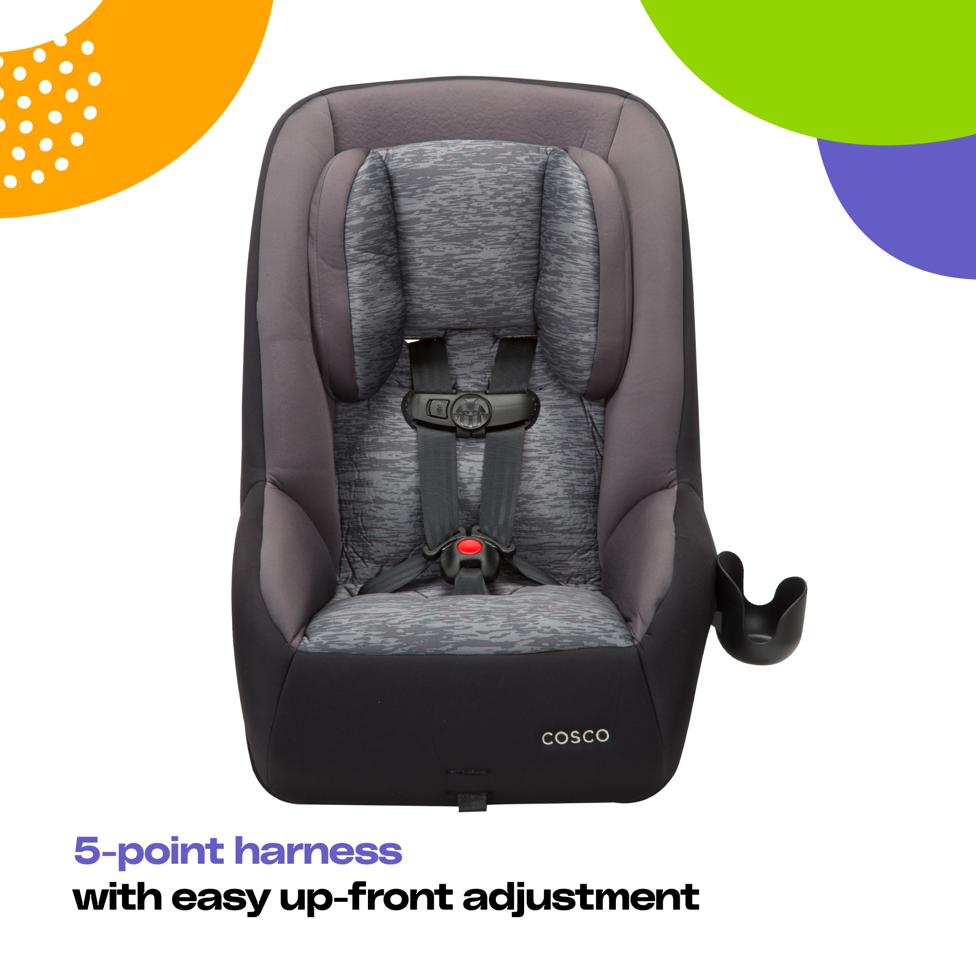 MightyFit™ 65 DX Convertible Car Seat - 5-point harness with easy up-front adjustment