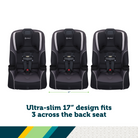 Crosstown Slim All-in-One Convertible Car Seat - ultra-slim 17" design fits 3 across the back seat