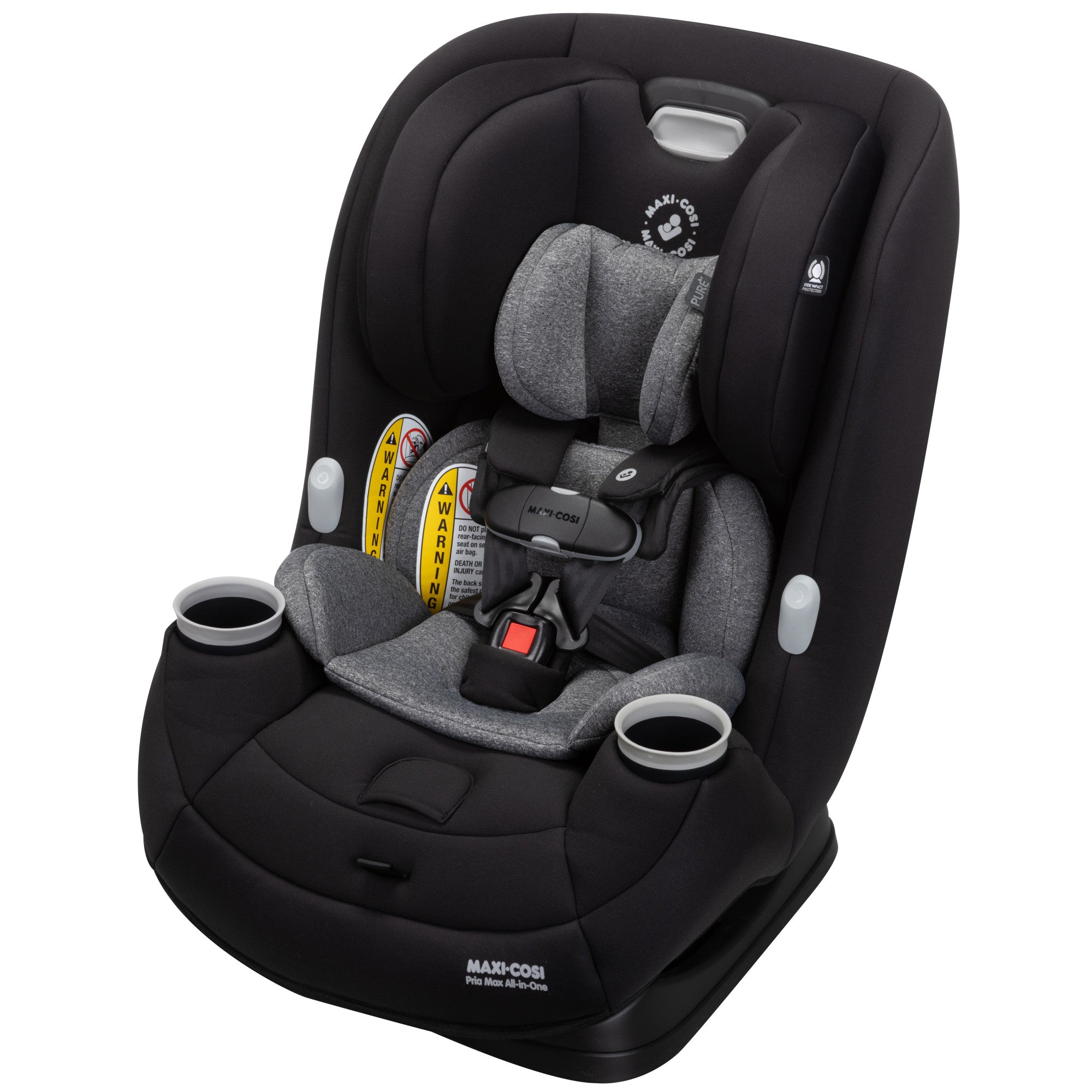 Pria™ Max All-in-One Convertible Car Seat - Essential Black - 45 degree angle view of left side