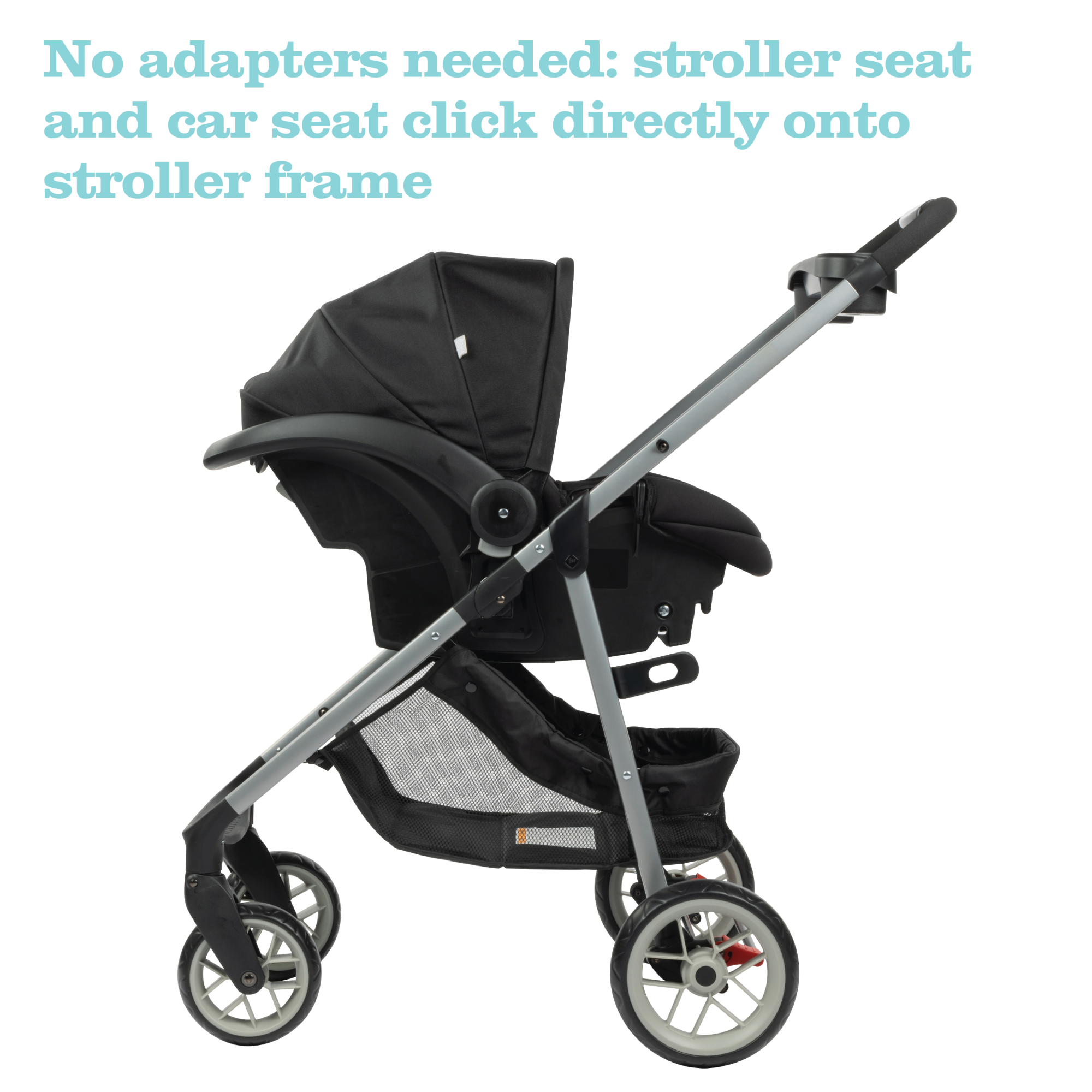 Disney Baby Grow and Go™ Modular Travel System - no adapters needed: stroller seat and car seat click directly onto stroller frame