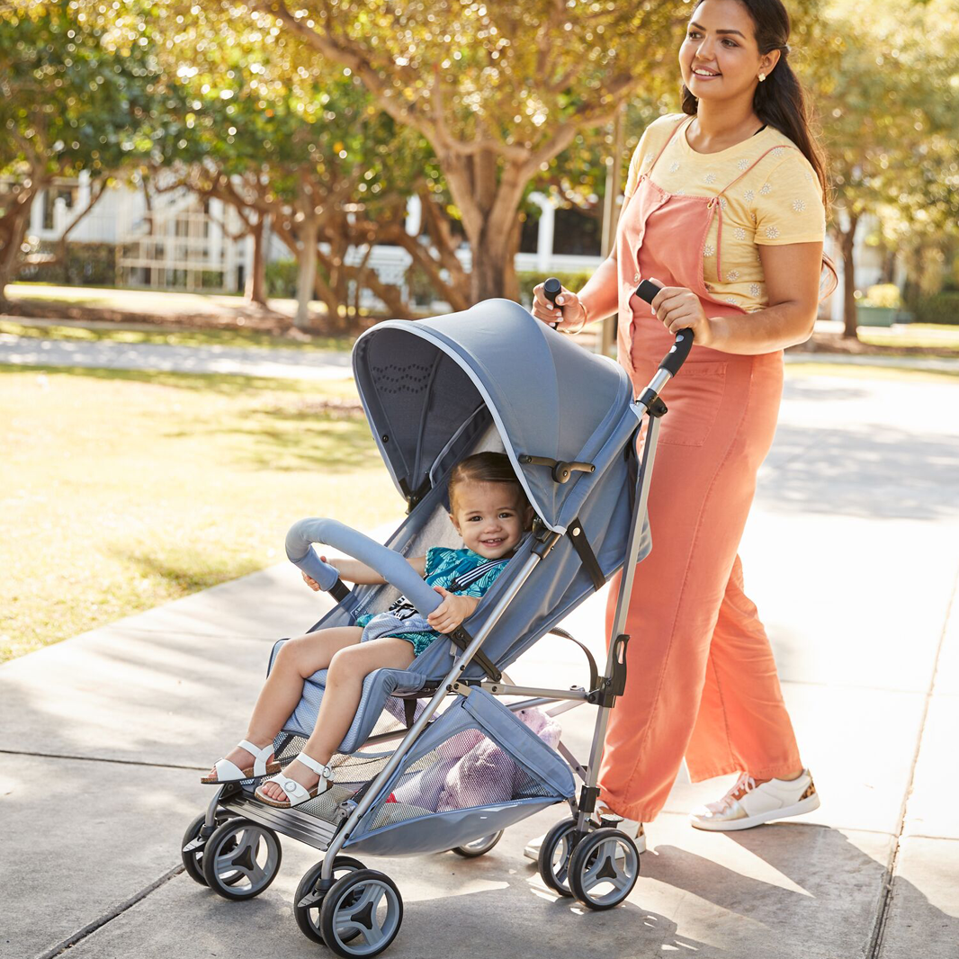 mom with child in stroller