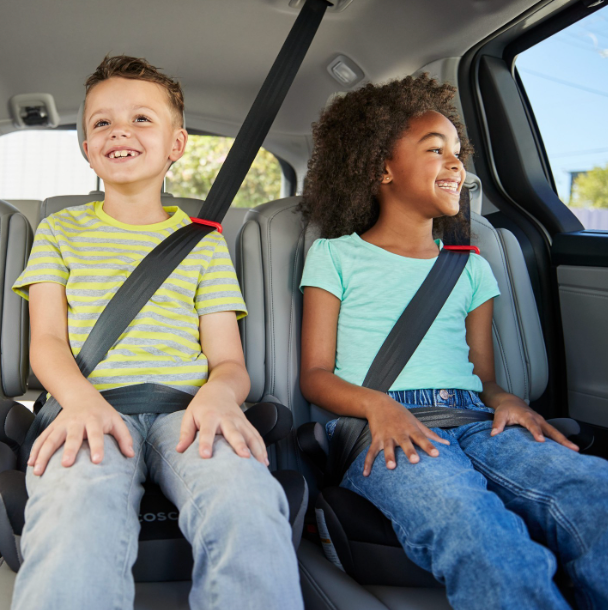 2 children in booster car seats