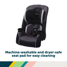 Crosstown Slim All-in-One Convertible Car Seat - machine-washable and dryer-safe seat pad for easy cleaning