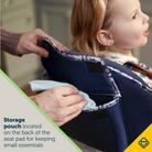 Grow and Go™ Rotating High Chair - storage pouch located on the back of the seat pad for keeping small essentials