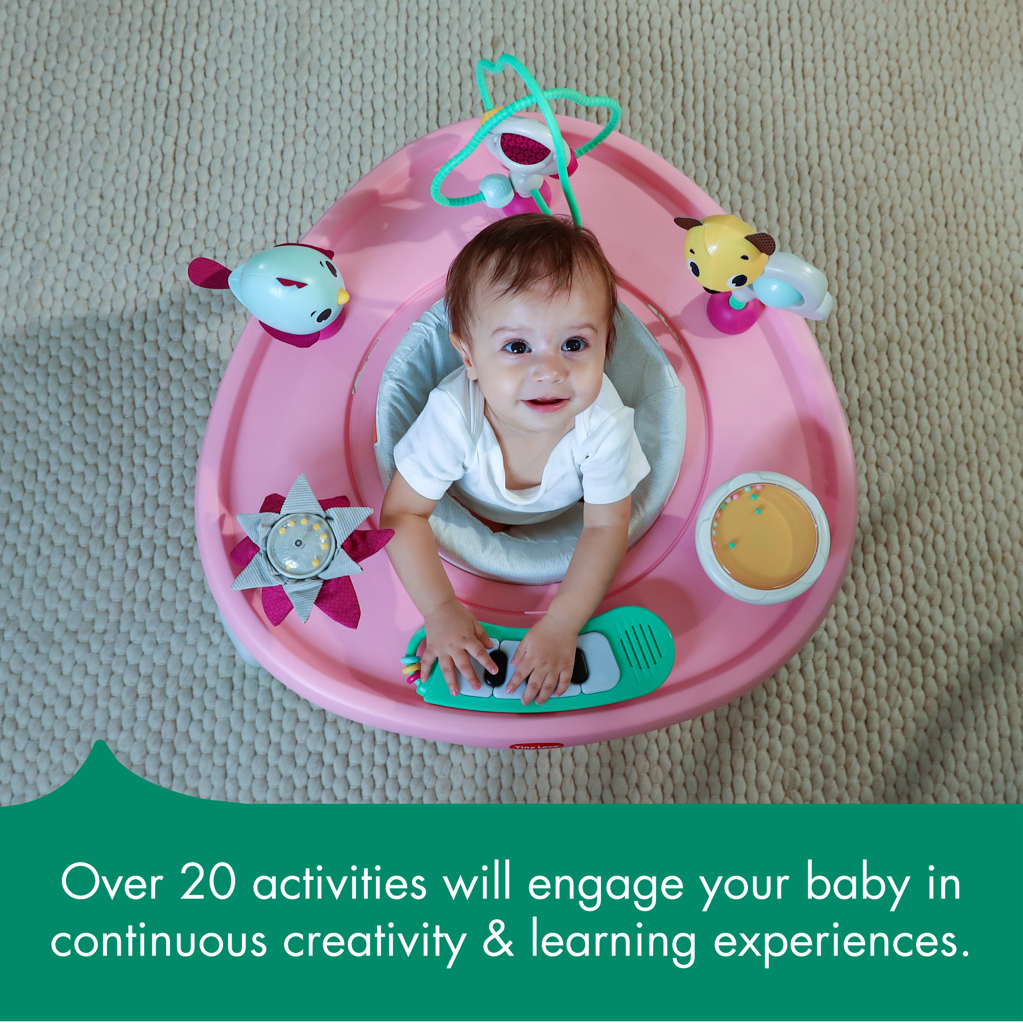 Tiny Love 5-in-1 Here I Grow Stationary Activity Center - over 20 activities will engage your baby in continuous creativity & learning experiences