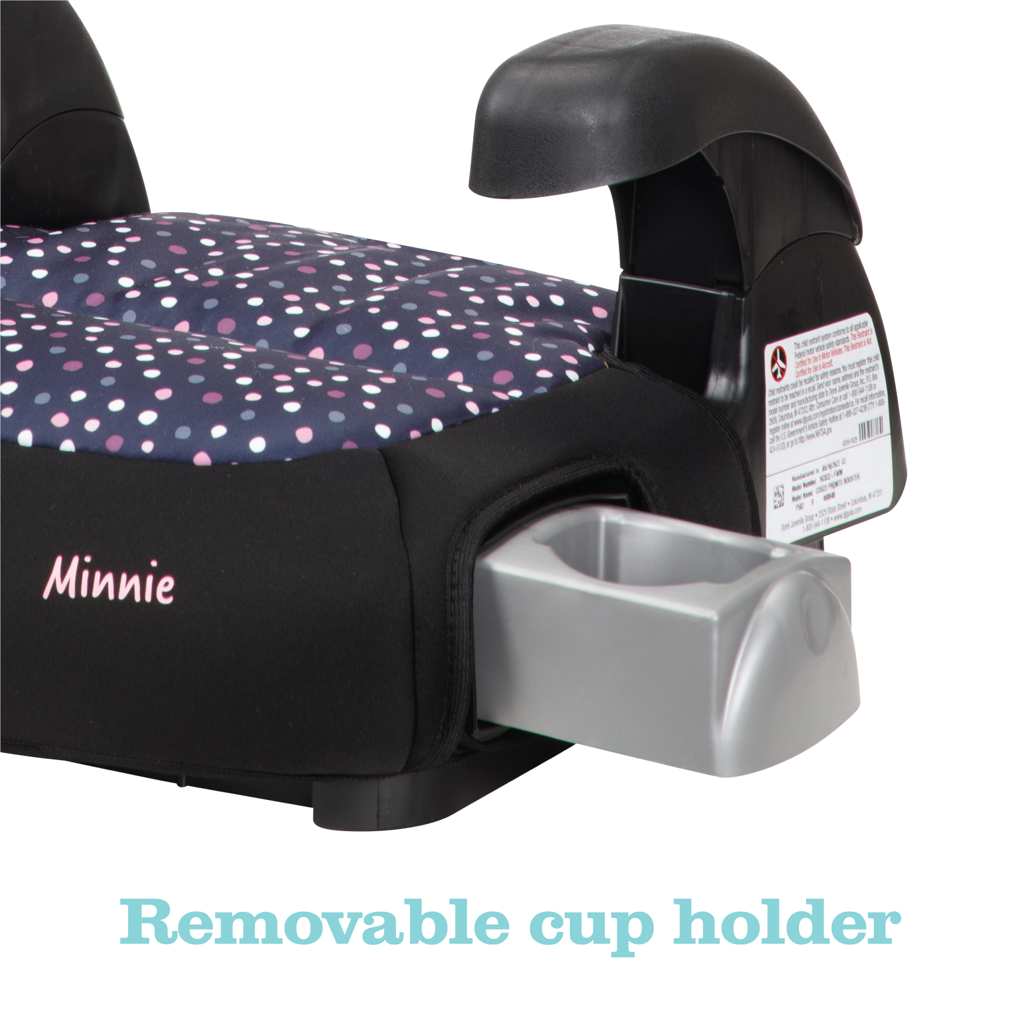 Disney Baby Pronto!™ Belt-Positioning Booster Car Seat - Minnie Dot Party - removable cup holder